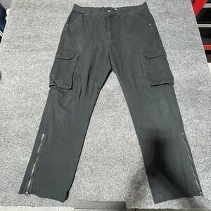 Standard Cloth Cargo Pants Mens 30x31 Black Zip Leg Utility Workwear Pockets